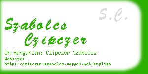 szabolcs czipczer business card